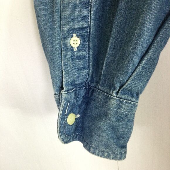 Camel Men's Joe Camel Tobacco Jazz Band Long Sleeve Shirt Blue Denim Size M - Picture 8 of 15